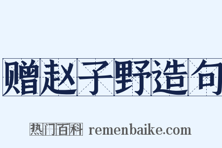 赠赵子野造句是什么意思的图片